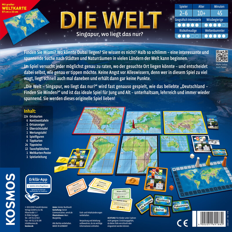 Kosmos Verlag Gioco Il Mondo - Singapore, dove si trova?