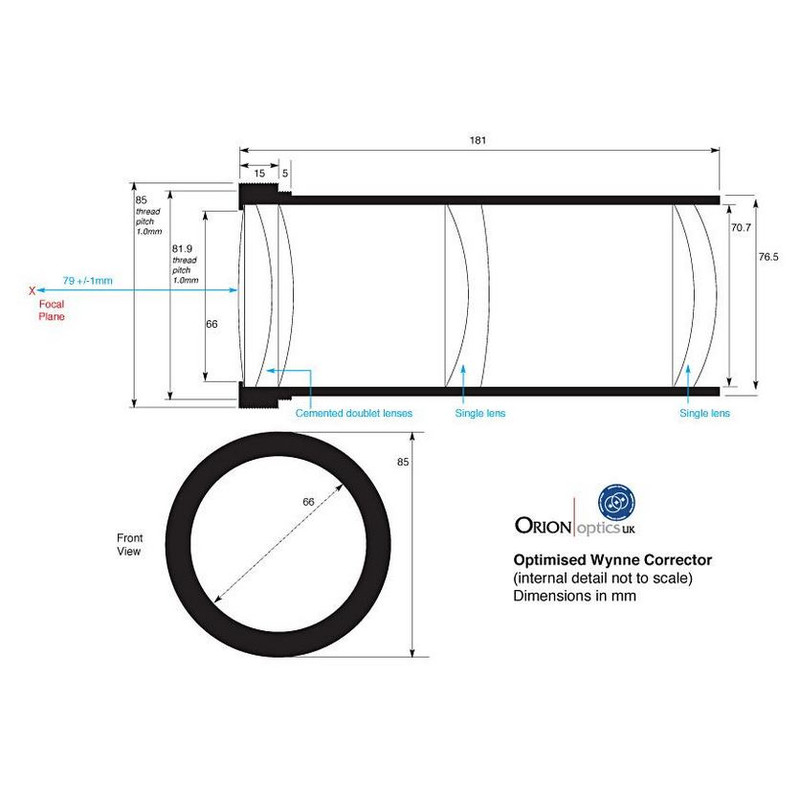 Orion Optics UK Telescopio N 250/950 AG10 Carbon Astrograph OTA