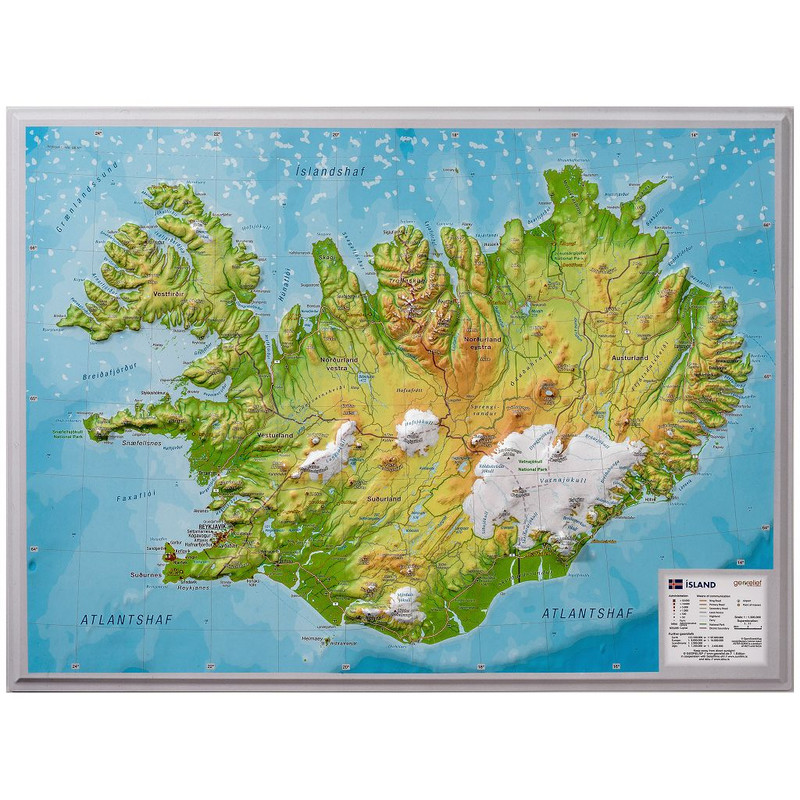 Georelief Mappa Islanda (piccola) carta in rilievo