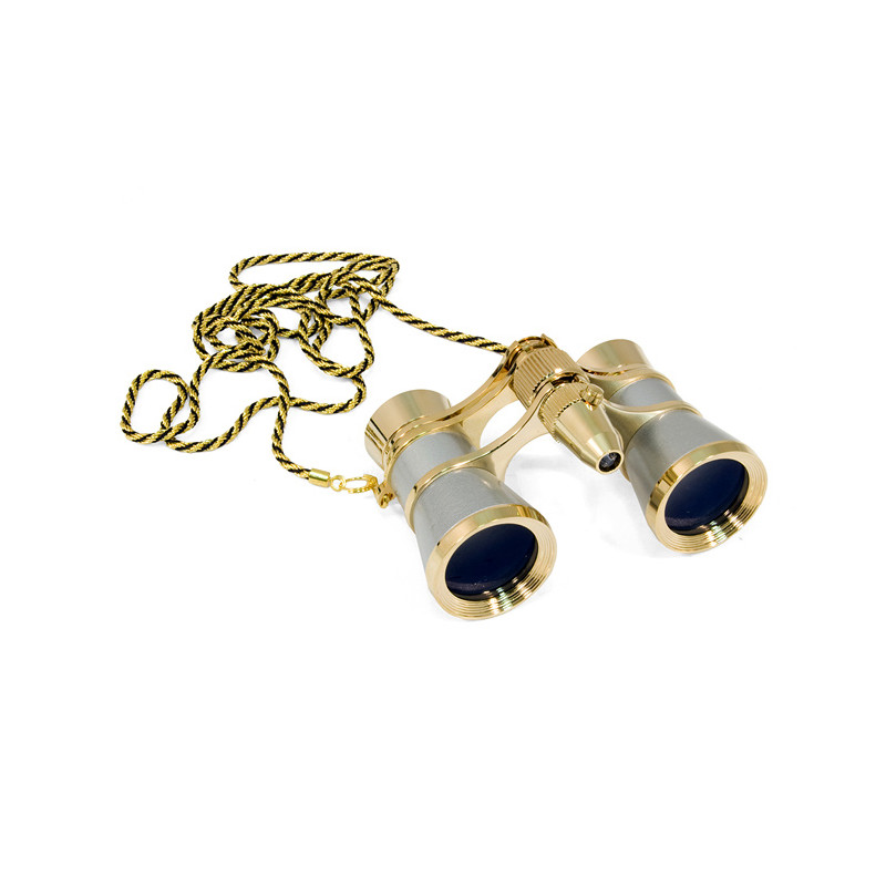 Levenhuk Binocolo da Teatro Broadway 3x25 argento con luce LED e catena