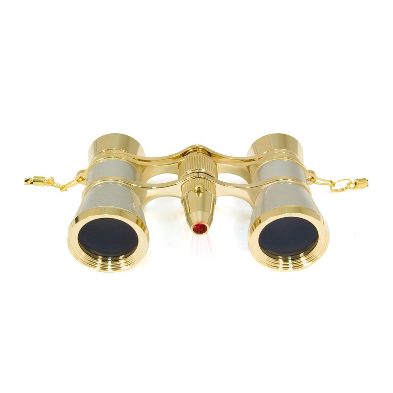 Levenhuk Binocolo da Teatro Broadway 3x25 argento con luce LED e catena