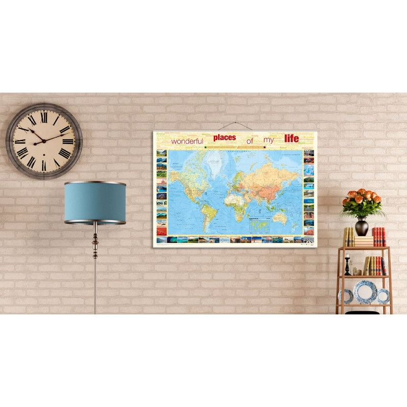 Bacher Verlag Mappa del Mondo World map for your journeys "Places of my life" large including NEOBALLS