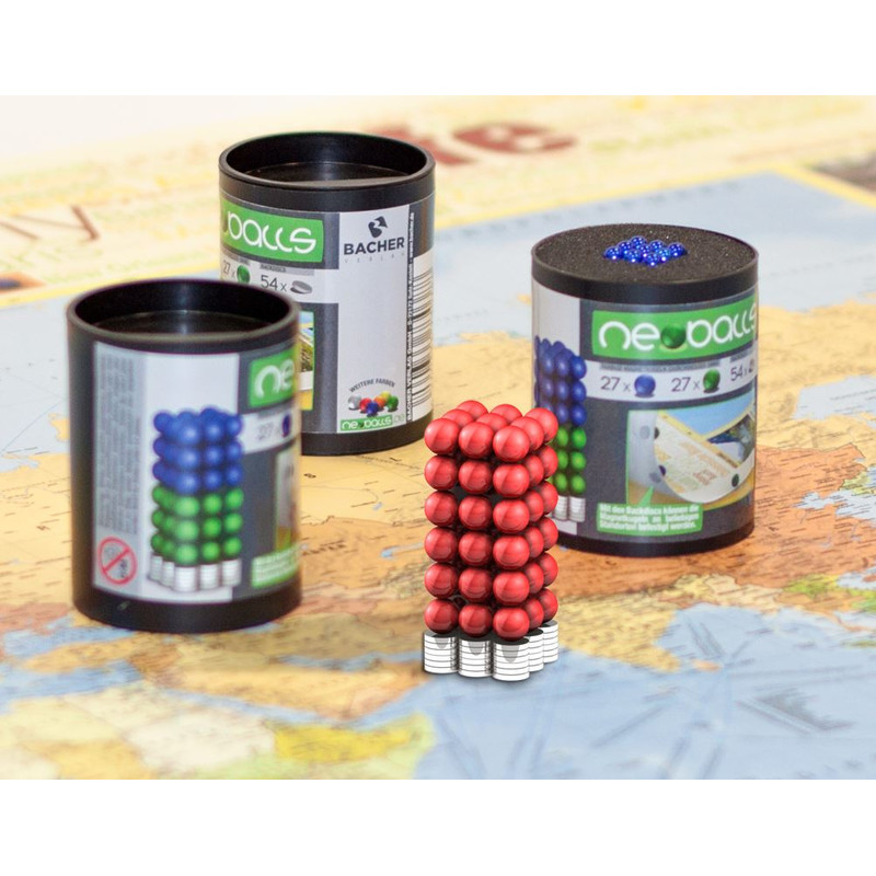 Bacher Verlag Set di palline magnetiche Neoballs 54 pezzi rosso