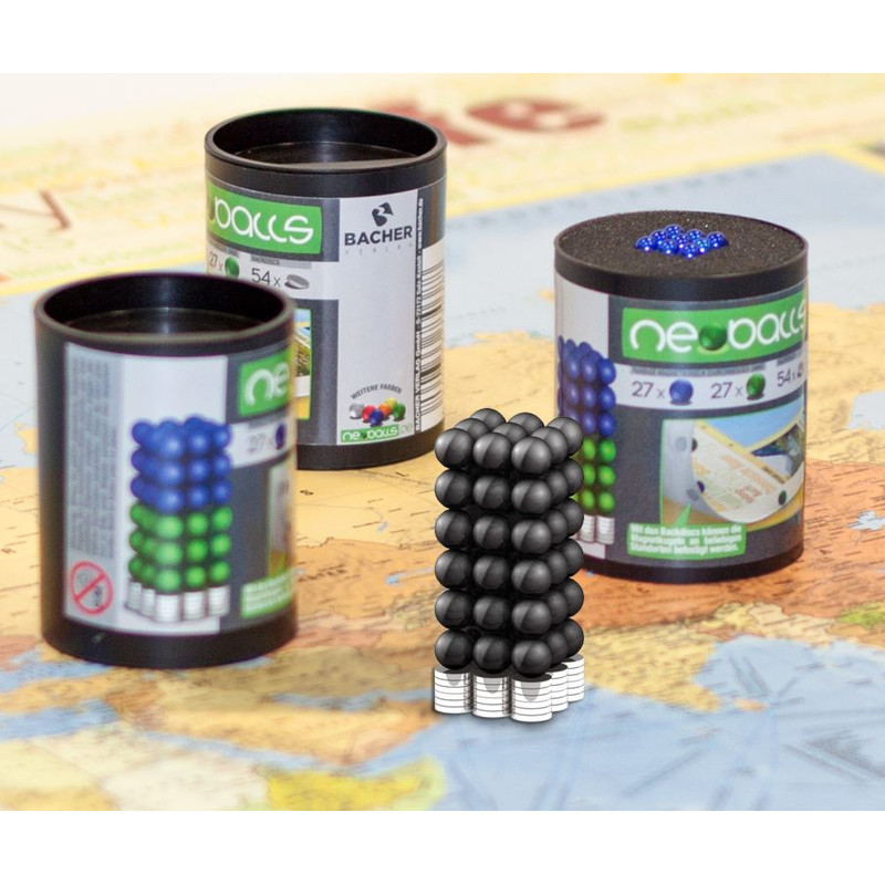 Bacher Verlag Set di palline magnetiche Neoballs 54 pezzi in nero