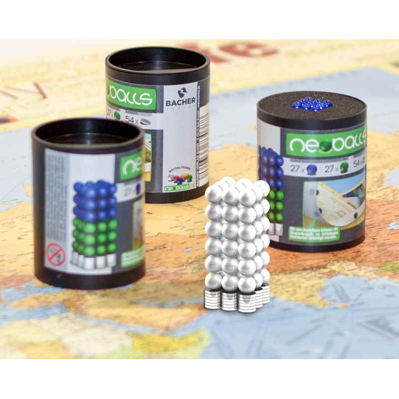 Bacher Verlag Set di palline magnetiche Neoballs 54 pezzi argento