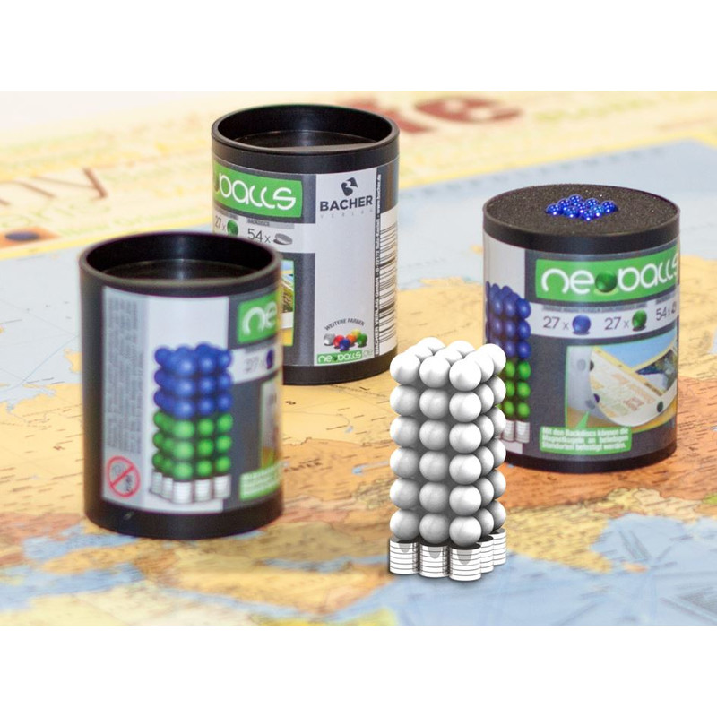 Bacher Verlag Set di palline magnetiche Neoballs 54 pezzi bianco