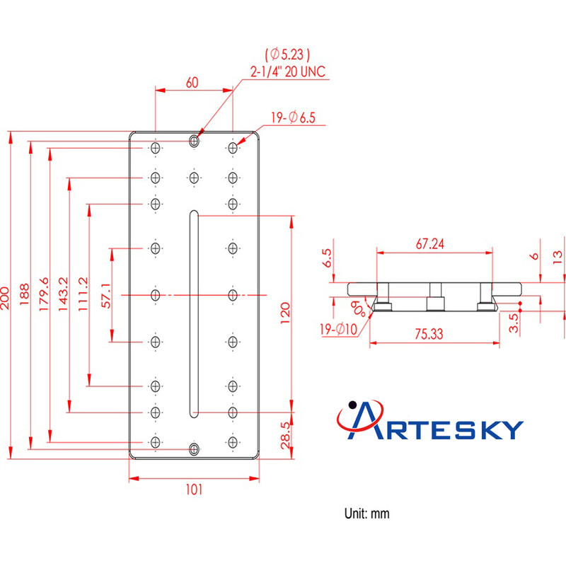 Artesky Piastra di montaggio Losmandy-Style 200 mm