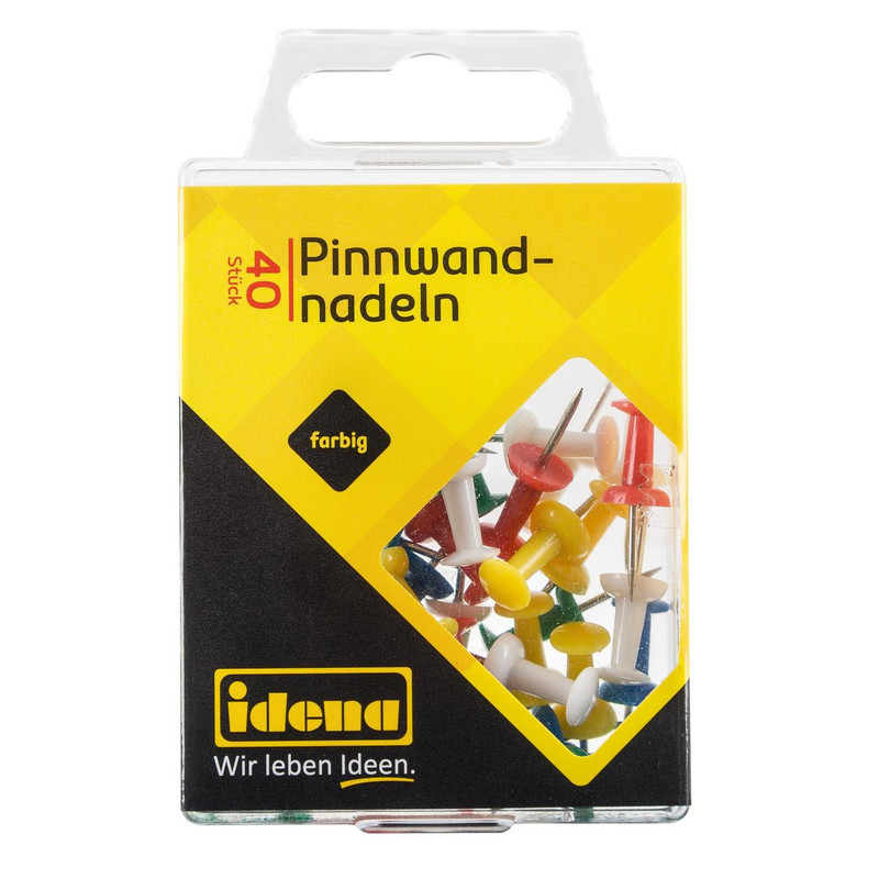 Idena 40 pins for maps, mixed colours
