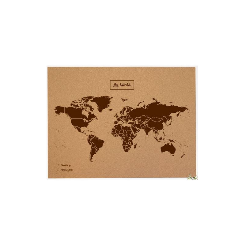 Miss Wood Mappa del Mondo Woody Map Natural Cork XL brown