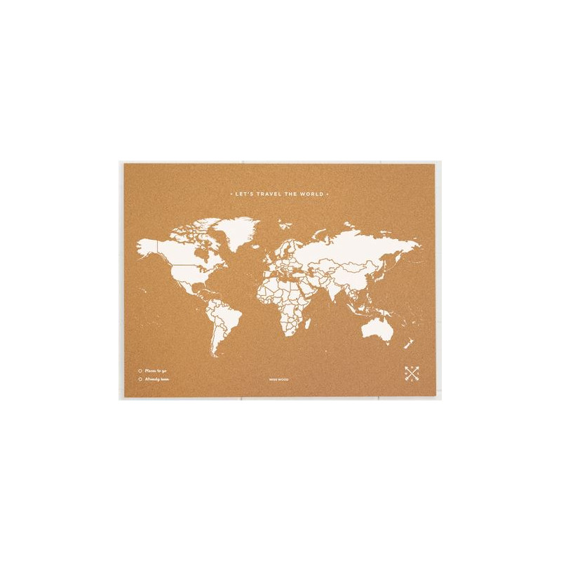 Miss Wood Mappa del Mondo Woody Map Natural Cork XL white