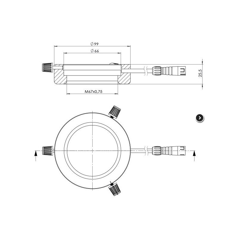 StarLight Opto-Electronics RL4-66 NW, bianco (5.600 K), Ø 66 mm