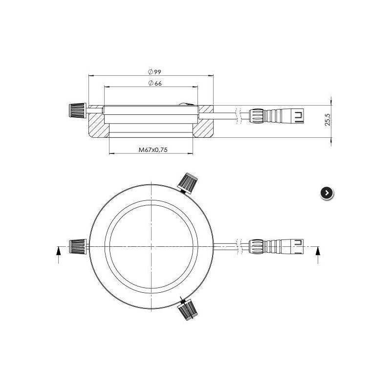 StarLight Opto-Electronics RL4-66 PW, pur-weiß (6.500 K), Ø 66mm