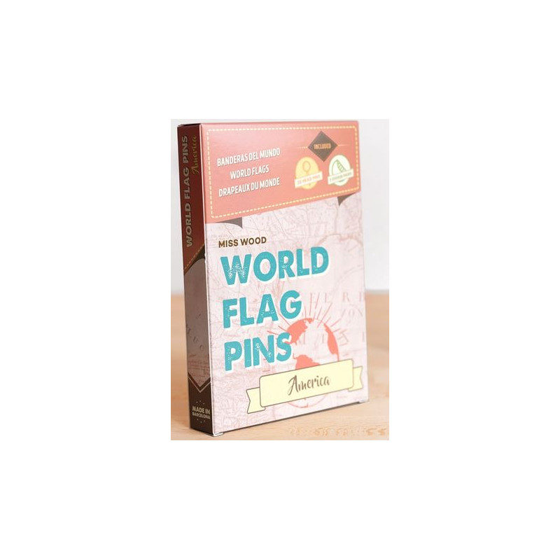 Miss Wood World Flag Pins America 25 pieces