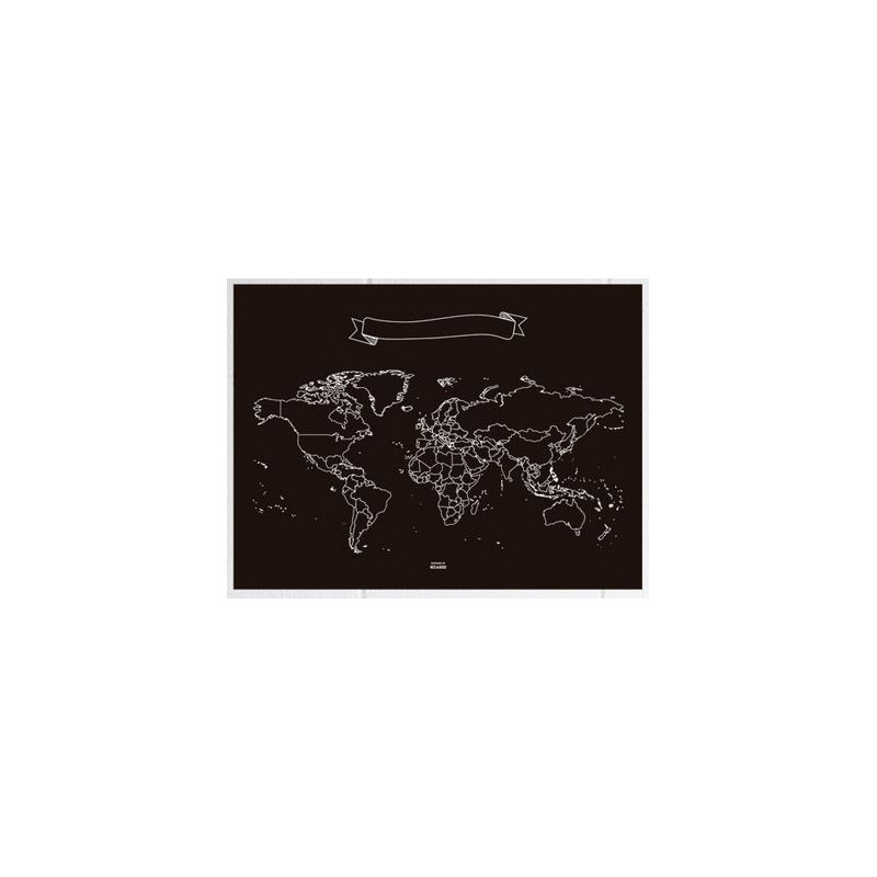 Miss Wood Mappa del Mondo Chalkboard L