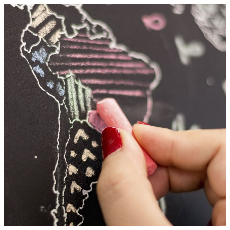 Miss Wood Mappa del Mondo Chalkboard XL