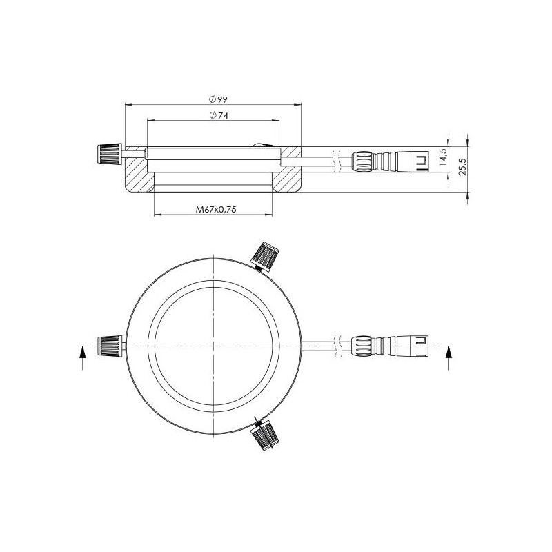 StarLight Opto-Electronics RL4-74 NW, bianco (5.600 K), Ø 74 mm