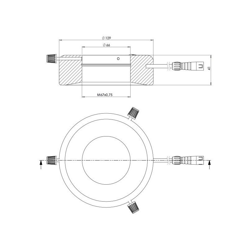 StarLight Opto-Electronics RL12-10s-S4 B, spot, segmento, blu (470 nm), Ø 66mm