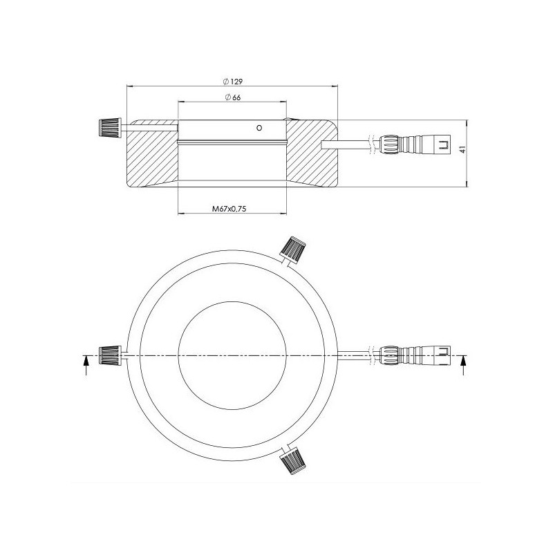 StarLight Opto-Electronics RL12-18f PW, luce diffusa, bianco puro (6.000 K), Ø 66 mm