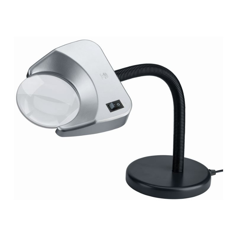 Schweizer Lente d`Ingrandimento Luce di ingrandimento Tech-Line LED BASE DA TAVOLO 6500K, 2x/Ø120mm, biconvessa, base da tavolo