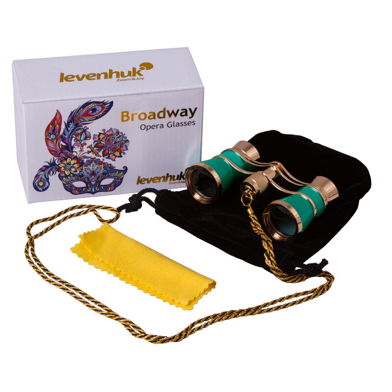 Levenhuk Binocolo da Teatro Broadway 3x25 verde con catena e luce LED