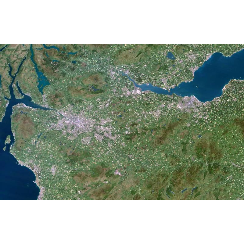 Planet Observer Mappa Regionale Regione di Glasgow - Edinburgo