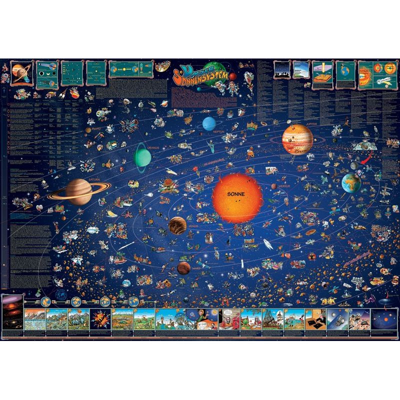 Stellanova Mappa per Bambini Weltraum Planeten Sonnensystemkarte Poster für Kinder