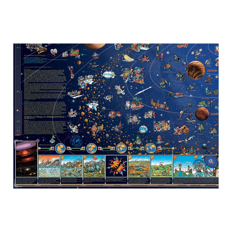 Stellanova Mappa per Bambini Weltraum Planeten Sonnensystemkarte Poster für Kinder