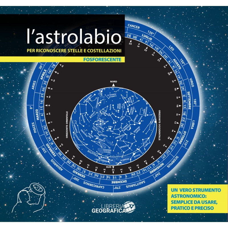 Libreria Geografica Carta Stellare Astrolabio