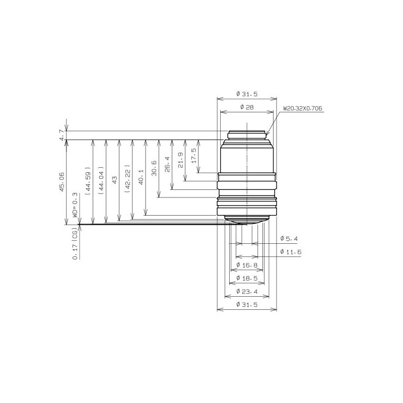 Evident Olympus Obiettivo UPLSAPO60xS2 Objektiv, A Line, superapo, 60x, NA 1,3, w.d. 0,3, FN 22