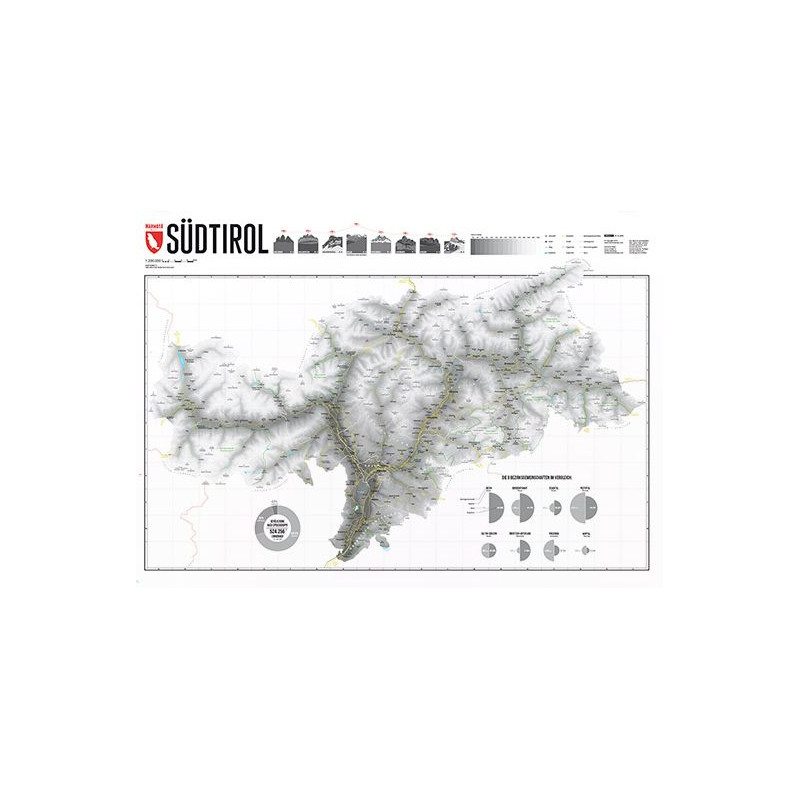 Marmota Maps Mappa Alto Adige Grigio