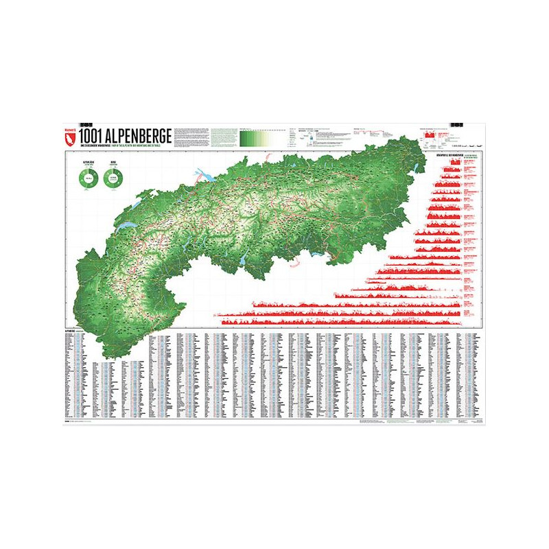 Marmota Maps Mappa Regionale Map of the Alps with 1001 Mountains and 20 Mountain trails
