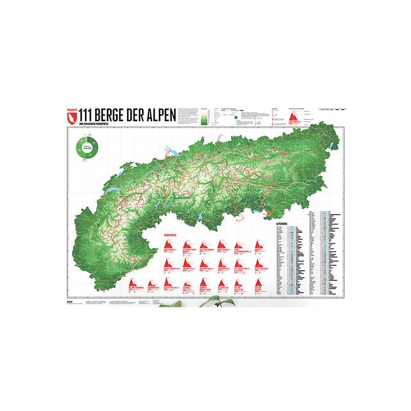 Marmota Maps Mappa delle Alpi 111 montagne e 20 sentieri escursionistici