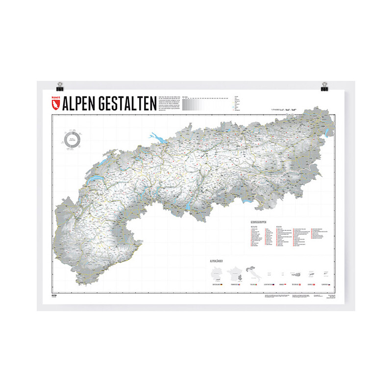 Marmota Maps Mappa Regionale Disegna le Alpi (100x70cm)