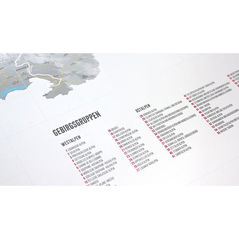 Marmota Maps Mappa Regionale Disegna le Alpi (100x70cm)