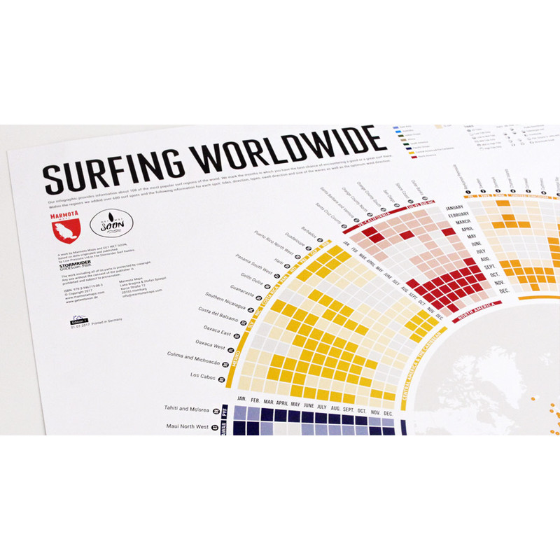 Marmota Maps Poster Infografica sul surf in tutto il mondo