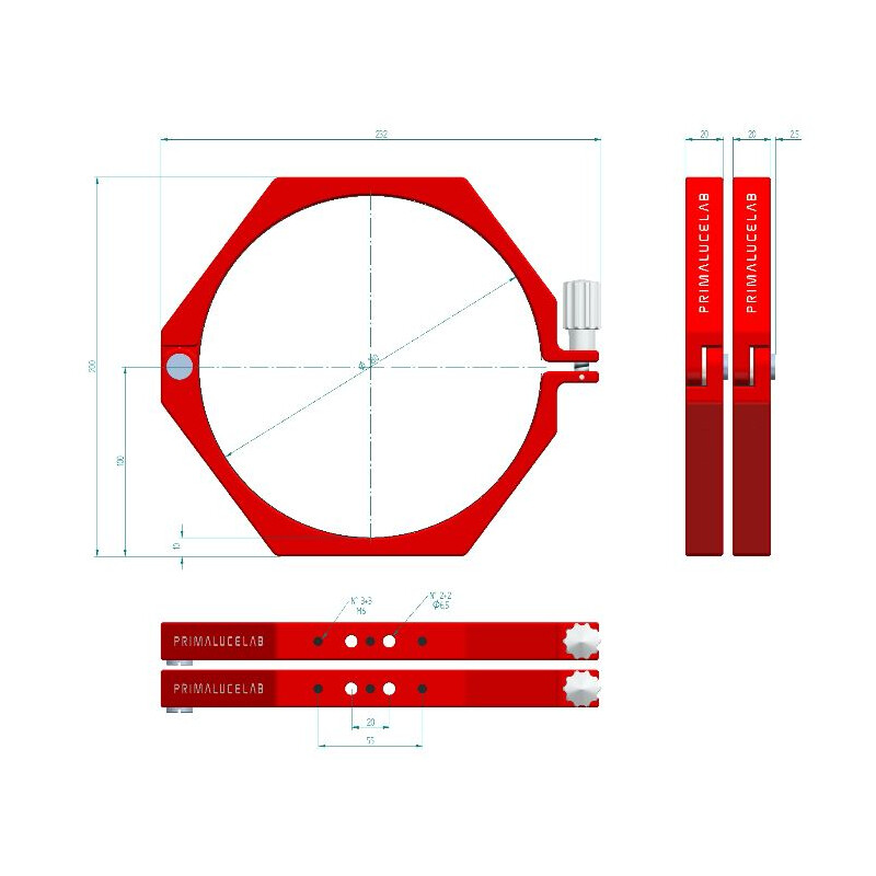 PrimaLuceLab Anelli di sostegno PLUS 180 mm