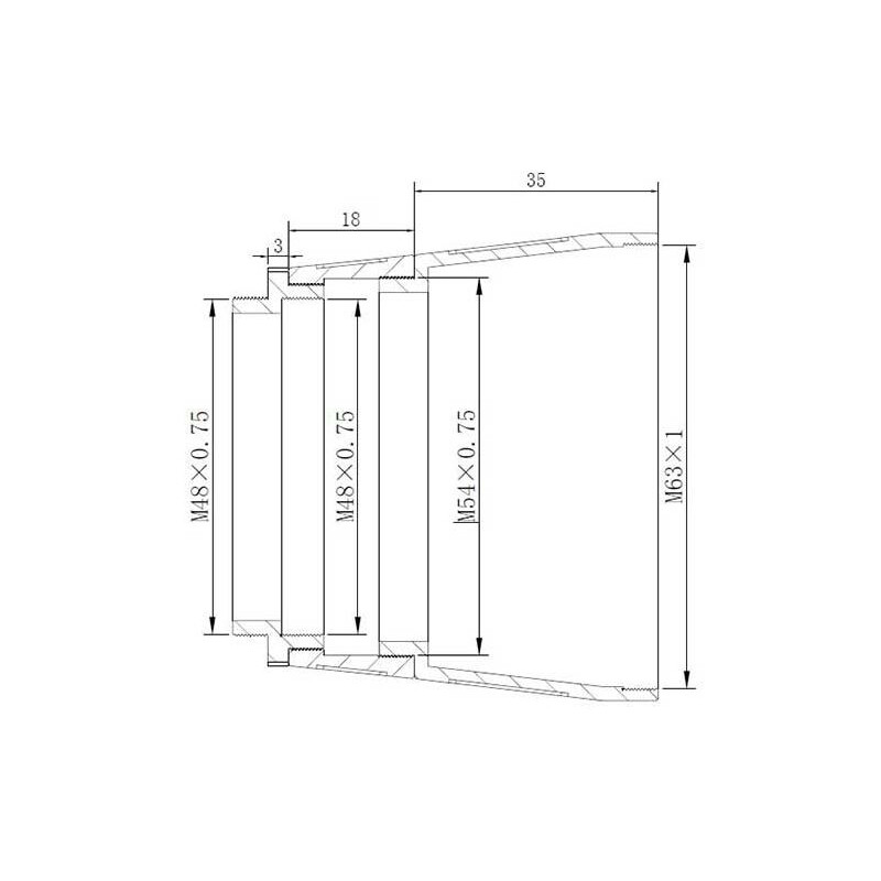 TS Optics Adattatore di proiezione Adapter M63/T2
