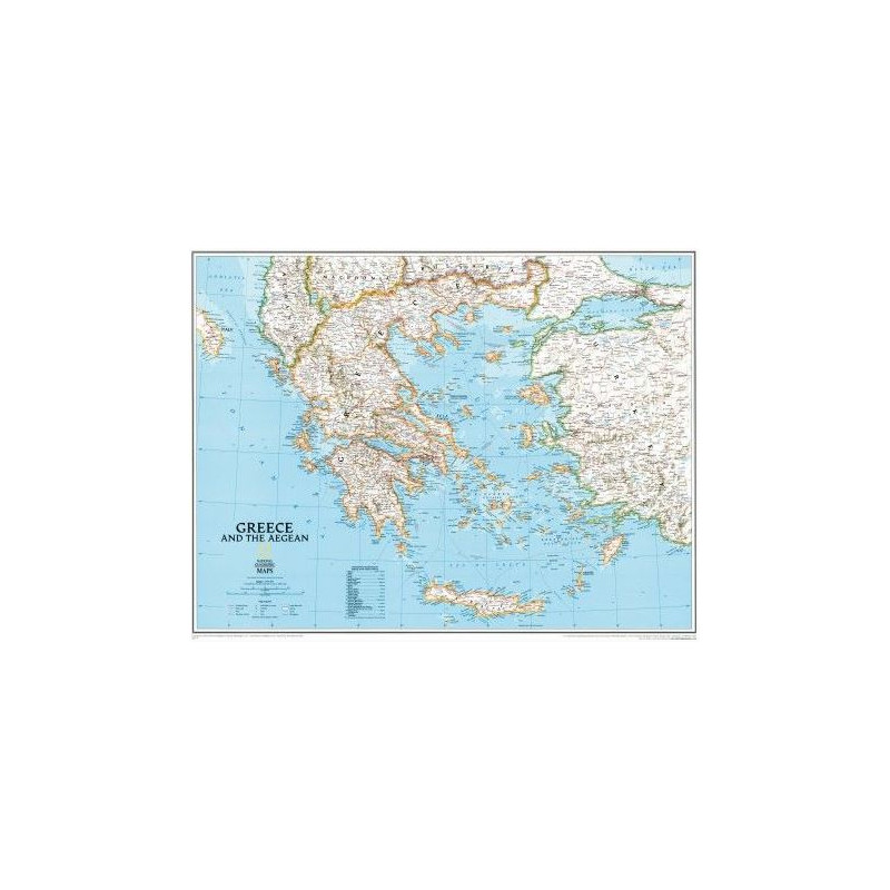 National Geographic Mappa Greece framed (silver) for pinning