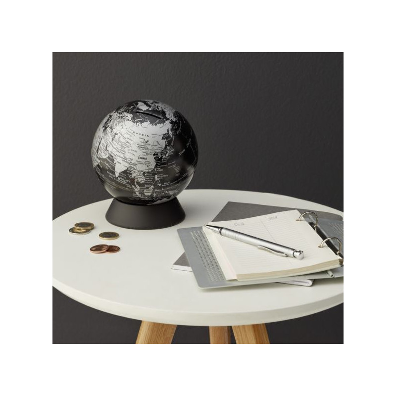 TROIKA Globo Orion Salvadanaio nero opaco 14 cm