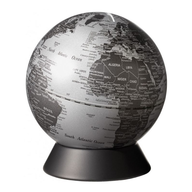 TROIKA Globo Salvadanaio Orion argento opaco 14 cm