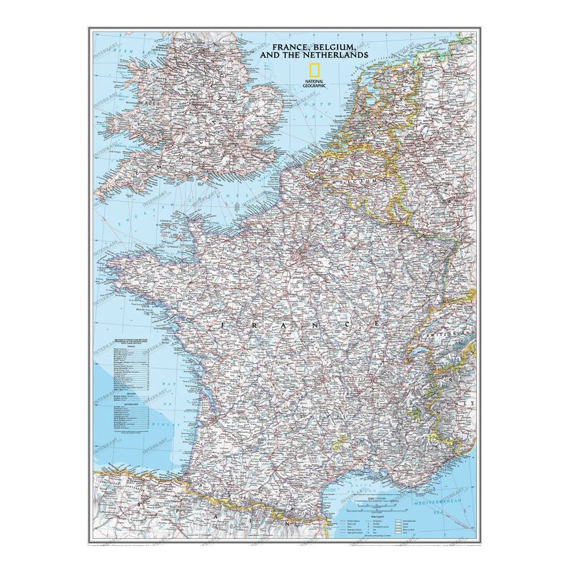 National Geographic Mappa France framed (silver) for pinning