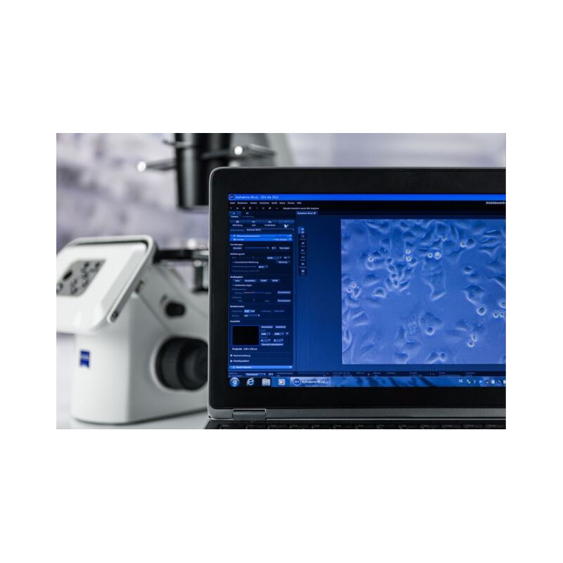 ZEISS Microscopio invertito Primovert HDcam Ph0, Ph1, Ph2, 40-400x, Ph1, Kond 0,4, Cam 5MP