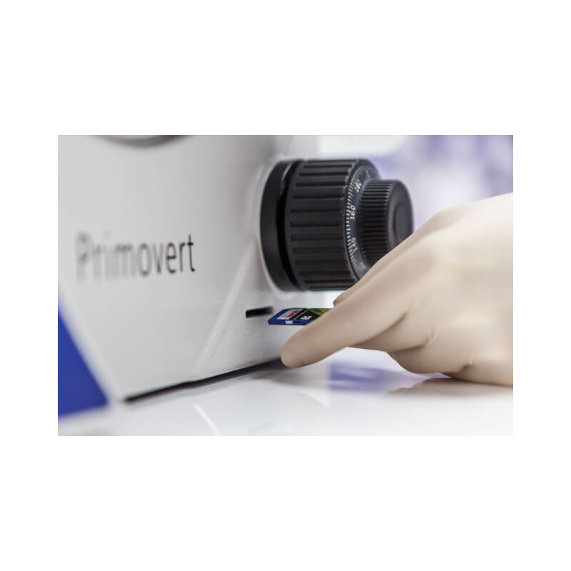ZEISS Microscopio invertito Primovert HDcam Ph0, Ph1, Ph2, 40-400x, Ph1, Kond 0,4, Cam 5MP