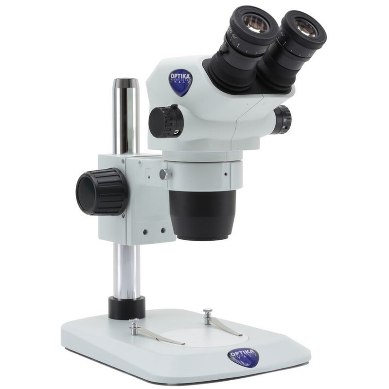 Optika Microscopio stereo zoom SZO-1, bino, 6.7-45x, Säulenstativ, ohne Beleuchtung