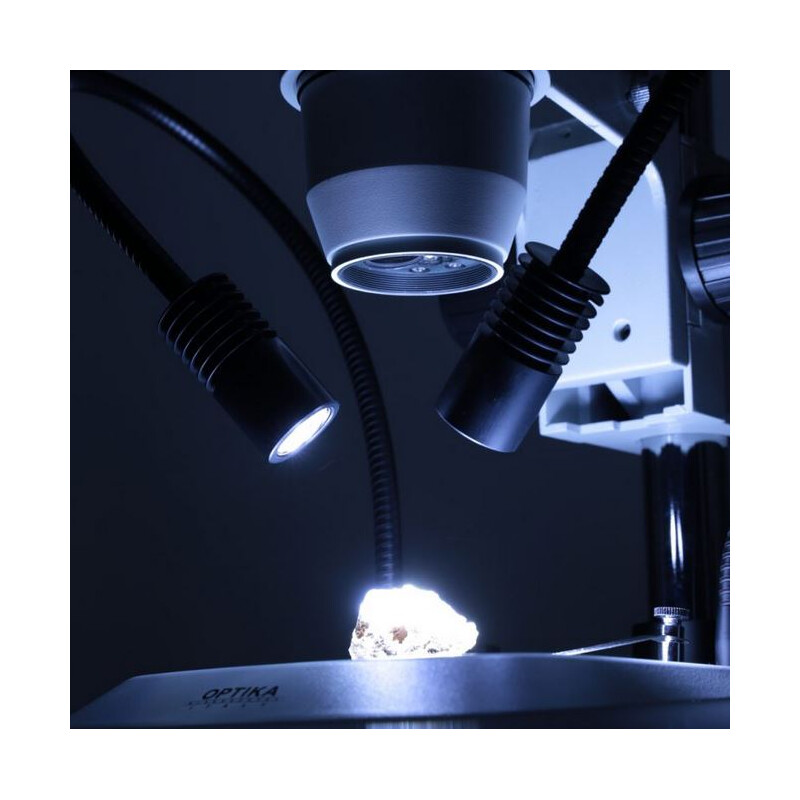 Optika Microscopio stereo zoom SZO-3, binoculare, 6,7-45x, Colonna di sostegno, Luce incidente, Luce trasmessa