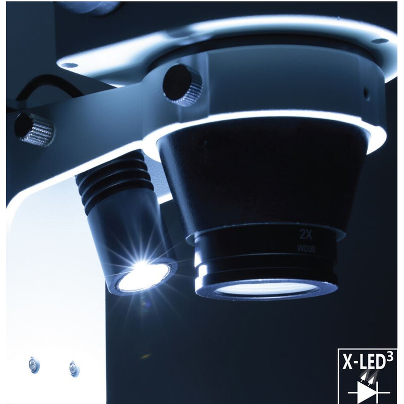 Optika Microscopio stereo zoom SZO-7 bino, 6,7-45x, a sbalzo, AM Arms, senza Iluminazione