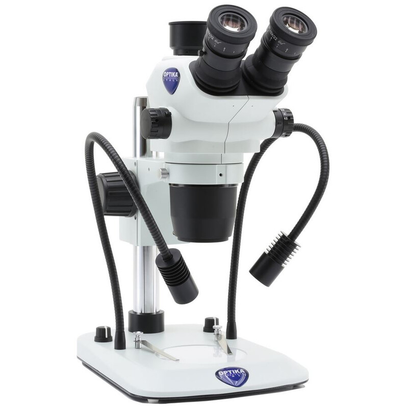 Optika Microscopio stereo zoom SZO-6 , trino, 6.7-45x, Säulenstativ, Auf-, Durchlicht, Doppelspot