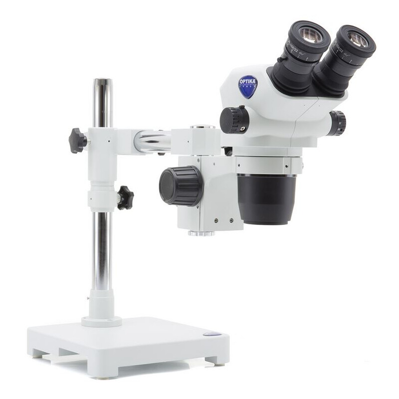 Optika Microscopio stereo zoom SZO-7 bino, 6,7-45x, a sbalzo, AM Arms, senza Iluminazione