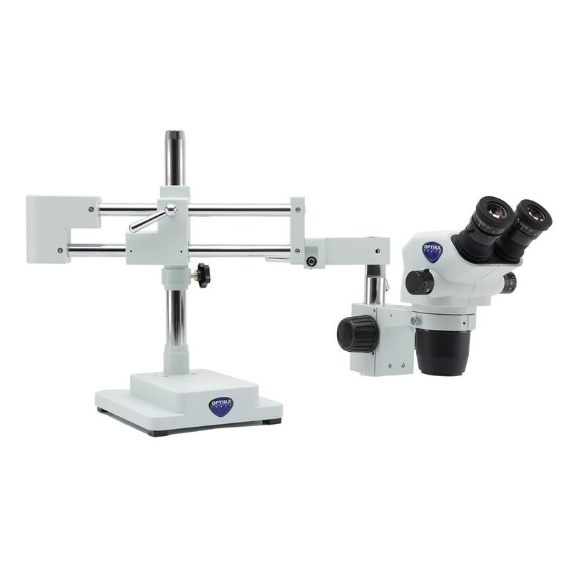 Optika Microscopio stereo zoom SZO-9, bino, 6.7-45x, überhängend, 2-Arm, ohne Beleuchtung