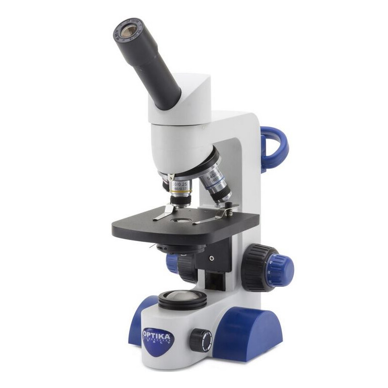 Optika Microscopio B-61, mono, 40-400x, LED, batteria